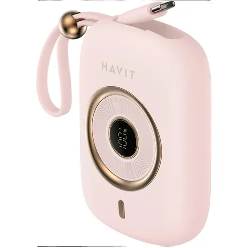 Baterie externa HAVIT HVPWB-PB5214-PK, 35W, 10.000mAh, 1x USB-C Roz