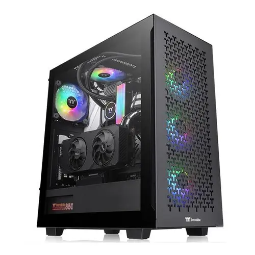 Carcasa Thermaltake V350 Tempered Glass, aRGB Air, Negru