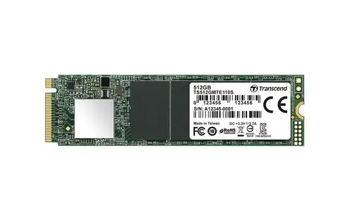 SSD Transcend MTE112S,  512GB, M.2 2280, PCIe Gen3 x4 NVMe, 3D NAND Flash