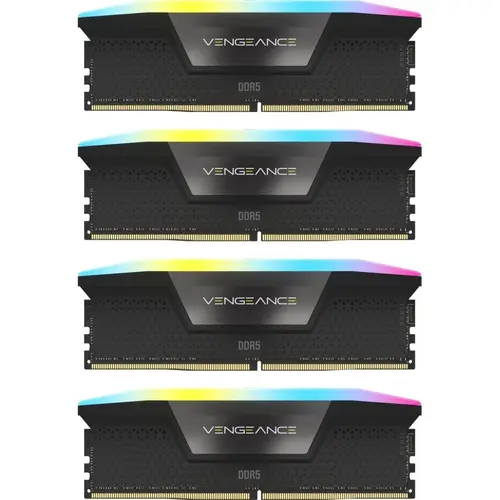 Kit Memorii Corsair  Vengeance RGB, DDR5, 128GB, 5600 MHz, Quad channel, CL40, 1.25V
