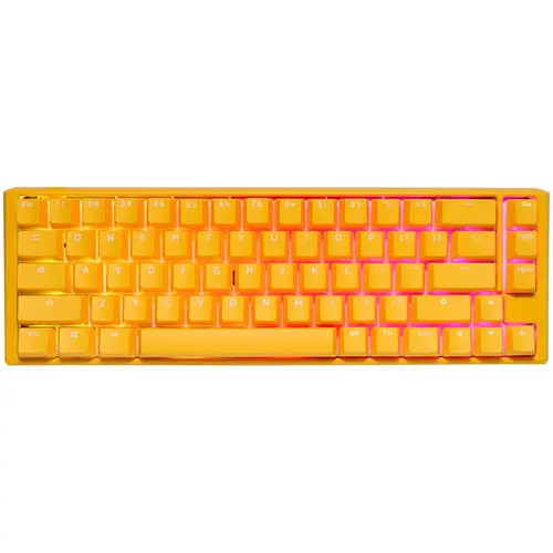 Tastatura gaming Ducky One 3 Yellow SF, iluminare RGB, switch-uri MX-Clear, Galben