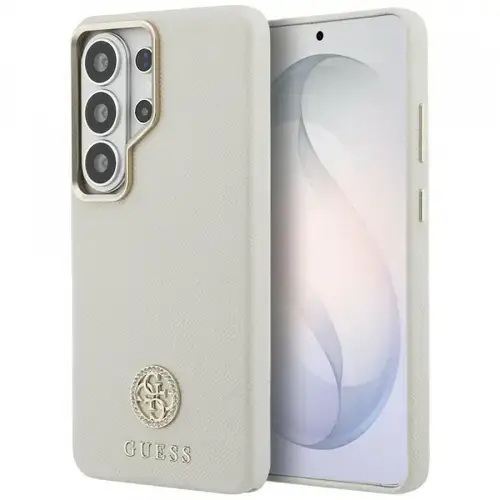 Husa MagSafe pentru Samsung Galaxy S26 Ultra S948, Guess, Rhinestone Round Logo, Bej