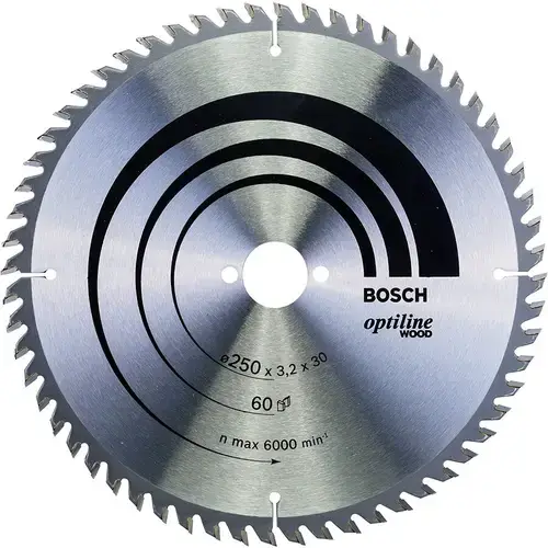 Panza fierastrau circular, lemn, 250 x 30 x 3.2 mm, 60 dinti