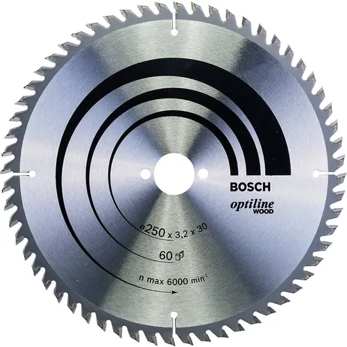 Panza fierastrau circular, lemn, 250 x 30 x 3.2 mm, 60 dinti