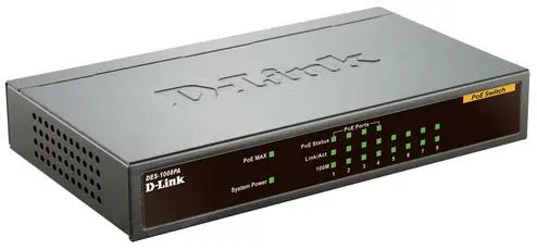 Switch D-Link DES-1008PA, 8 porturi, 4 x PoE