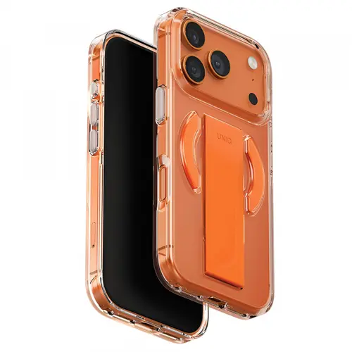 Husa MagSafe pentru Apple iPhone 17 Pro, UNIQ, Heldro Air MagClick, Transparenta Portocalie