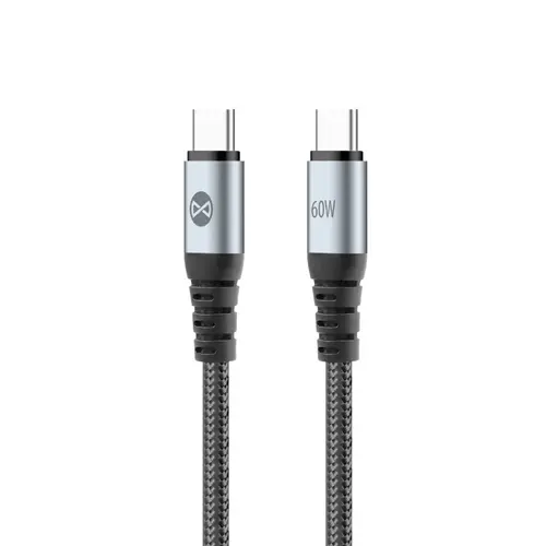 Cablu Date si Incarcare USB-C - USB-C Forever Braix, 60W, 1m, Negru