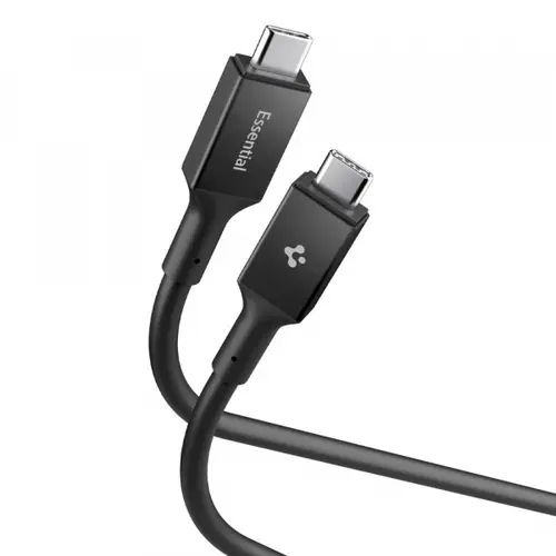 Cablu Date si Incarcare USB-C - USB-C Spigen EB24015CC ACA10423, 240W, 1.5m, Negru
