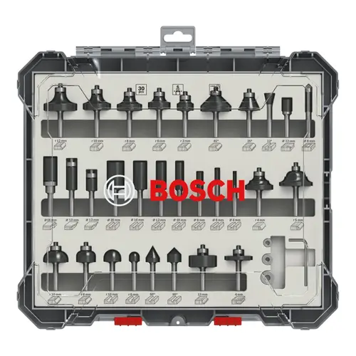 Set de freza mixt Bosch din 30 de piese cu tija de 6 mm
