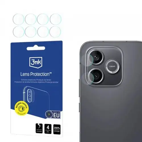 Folie de protectie Camera Spate 3MK Protection pentru Honor 600 Lite, Sticla Securizata, Set 4 bucati, Transparenta