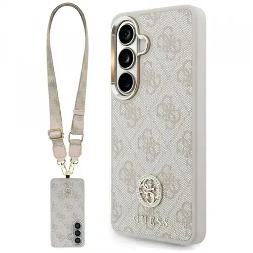 Husa pentru Samsung Galaxy S26 S942, GUESS, 4G Big Rhinestone Triangle Strap, Roz