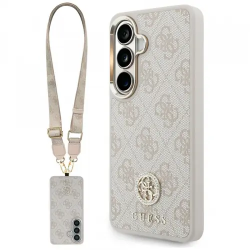 Husa pentru Samsung Galaxy S26 S942, GUESS, 4G Big Rhinestone Triangle Strap, Roz