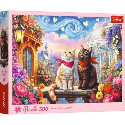 Puzzle Trefl Pisici Indragostite, 500 de piese
