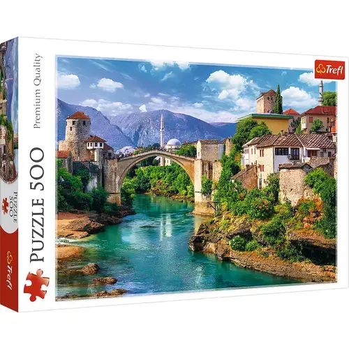 Puzzle Trefl - Pod vechi Mostar Bosnia, 500 piese