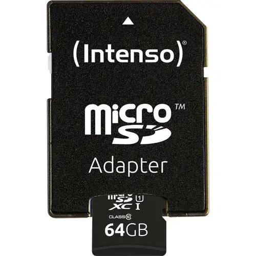 Card de memorie Intenso Premium, microSDXC, 64GB, UHS-I U1, Clasa 10