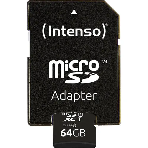 Card de memorie Intenso Premium, microSDXC, 64GB, UHS-I U1, Clasa 10