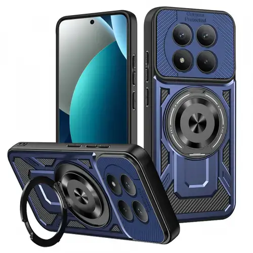 Husa pentru Xiaomi Redmi Note 15 Pro 4G, Techsuit, RuggedCam, Albastru
