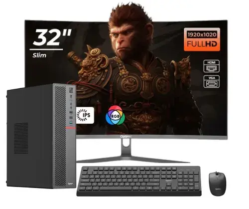 Calculator Pachet Office Premium OptimX T5 SFF cu procesor Intel Core i5-9500T, 16GB DDR4, 1TB SSD, Win11 Pro și Monitor Curbat 32inch FHD, IPS, LED + kit tastatura si mouse Pro KM500 cu fir