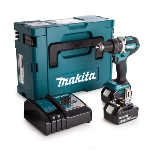 Masina de gaurit cu percutie Makita DHP484RTJ 18V, 2 acumulatori 5,0Ah, compacta, 182mm