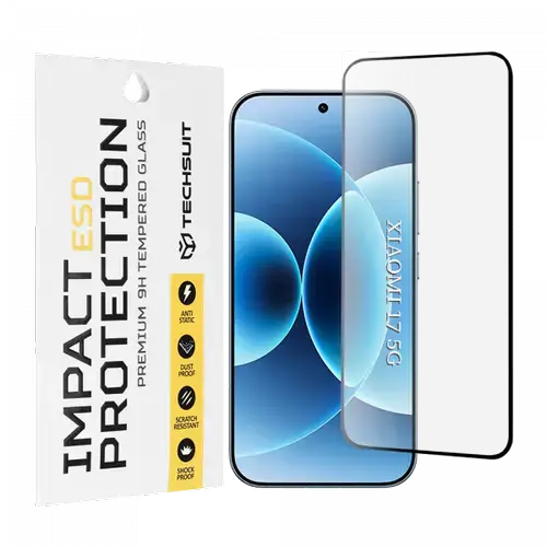 Folie de protectie Ecran Techsuit pentru Xiaomi 17, Sticla Securizata, Full Glue, Neagra