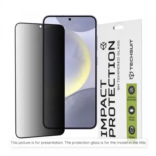Folie de protectie Ecran Privacy Techsuit pentru Oppo A6 4G, Sticla Securizata, Full Glue, 111D