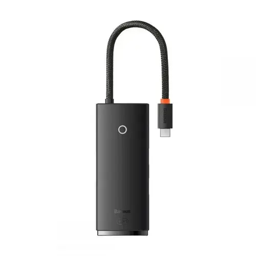 Adaptor HUB Baseus Lite, 6 porturi, USB-C - 2x USB 3.0, 1x HDMI, 1x USB-C PD 100W, 1x MicroSD, 1x SD, Negru
