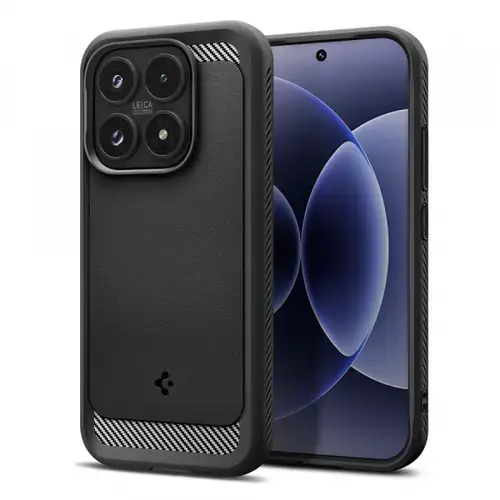 Husa pentru Xiaomi 17, Spigen, Rugged Armor, Neagra Mata