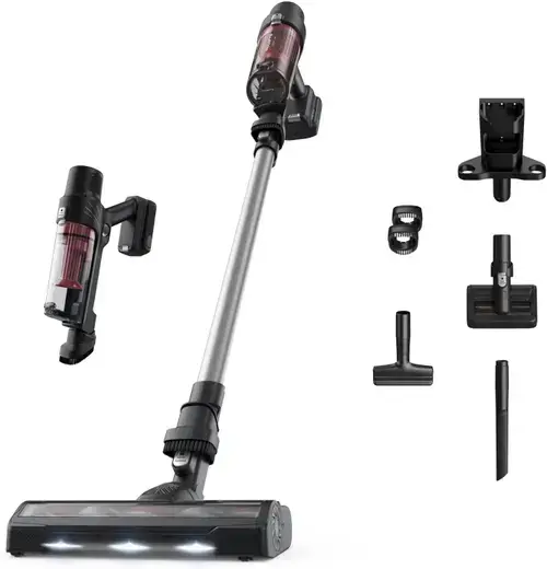Aspirator vertical Rowenta X-Pert 7.60 Animal Care RH6A71WO, 140W, autonomie 45 min, acumulator 18V, cap de aspirare motorizat cu iluminare LED, 2 viteze, Negru