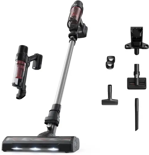 Aspirator vertical Rowenta X-Pert 7.60 Animal Care RH6A71WO, 140W, autonomie 45 min, acumulator 18V, cap de aspirare motorizat cu iluminare LED, 2 viteze, Negru