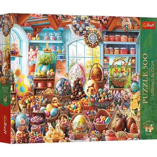 Puzzle Trefl Premium Plus Spring Bloom Magazin de dulciuri de Paste, 500 de piese