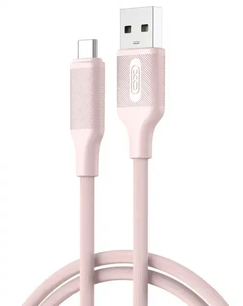 Cablu Date si Incarcare USB-A - USB-C XO Design NB265, 18W, 1m, Roz
