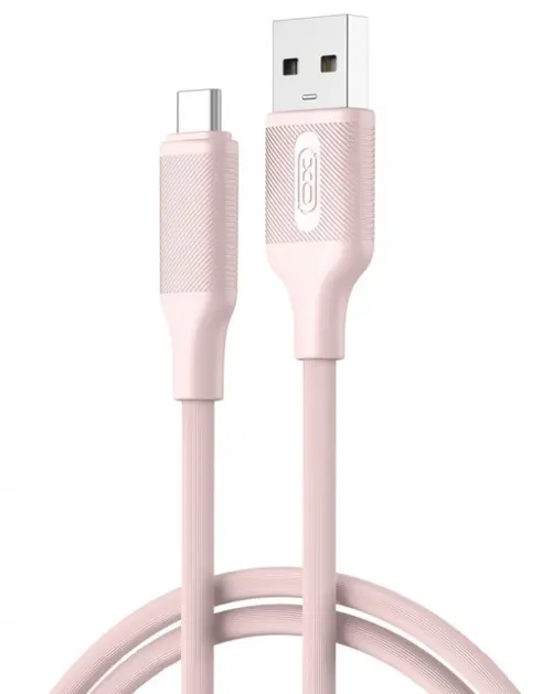 Cablu Date si Incarcare USB-A - USB-C XO Design NB265, 18W, 1m, Roz