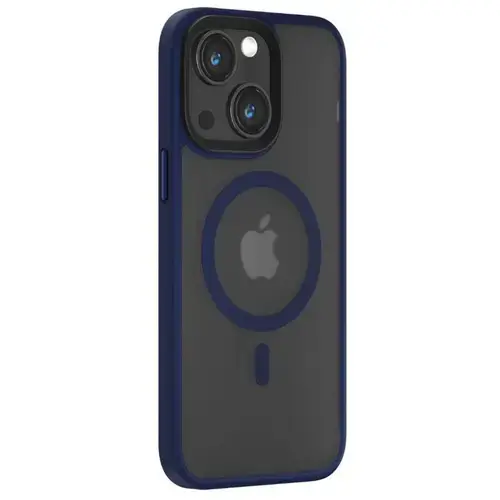 Husa Devia Pino Series Magnetic Shockproof compatibila cu iPhone 15, Albastru