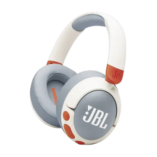 Casti Over-Ear JBL Junior 470NC, Wireless, Bluetooth, Noise Cancelling si microfon incorporat, Autonomie 28h, Alb