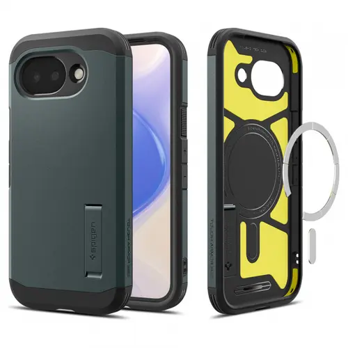 Husa MagSafe pentru Google Pixel 10a, Spigen, Tough Armor, Verde
