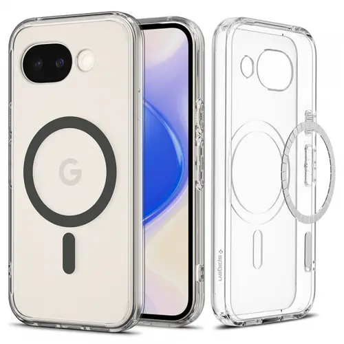 Husa MagSafe pentru Google Pixel 10a, Spigen, Ultra Hybrid, Transparenta Gri