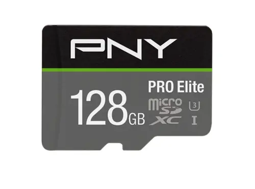 Card de memorie PNY PRO Elite, 128GB, microSDXC, UHS-I U3, Clasa 10
