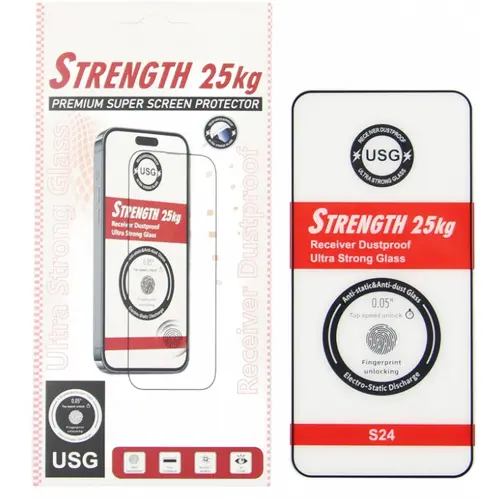 Folie de protectie Ecran OEM Ultra Strong 25KG pentru Samsung Galaxy S24 S921, Sticla Securizata, Full Glue, 2.5D, Neagra