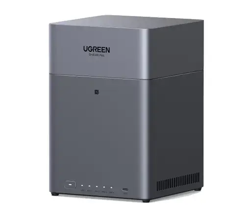 NAS UGREEN DH4300 Plus cu procesor ARM A76+A55 8 Cores 2.0 GHz, 8GB LPDDR4X, 4-bays, port 2.5G, 4K HDMI, NFC, 2 porturi USB 3.2, Gen1 port USB-C 3.2 Gen1