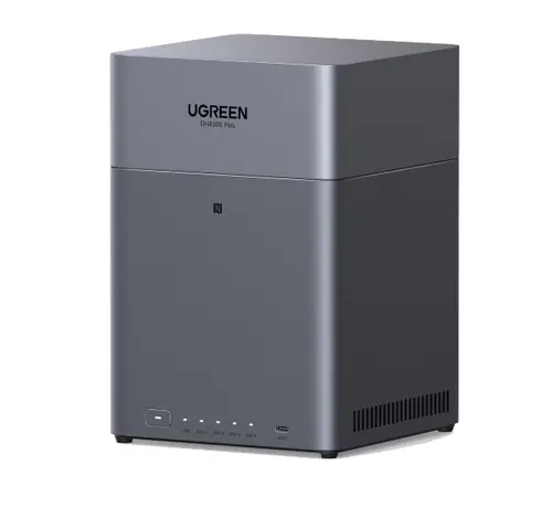 NAS UGREEN DH4300 Plus cu procesor ARM A76+A55 8 Cores 2.0 GHz, 8GB LPDDR4X, 4-bays, port 2.5G, 4K HDMI, NFC, 2 porturi USB 3.2, Gen1 port USB-C 3.2 Gen1