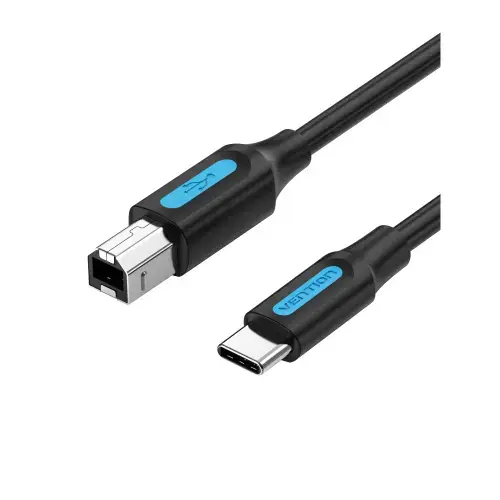 Cablu pentru Imprimanta, Vention, USB-C la USB, 1m, Negru