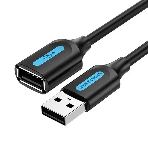Cablu prelungitor USB 2.0, tata la mama, Vention CBIBG, 1.5m, Negru