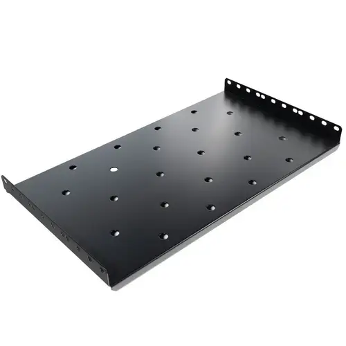 Raft fix SPACER 1U pentru rack 19″, adancime 300mm, sarcina maxima 25Kg, vopsea antistatic, otel 0.8mm, Negru