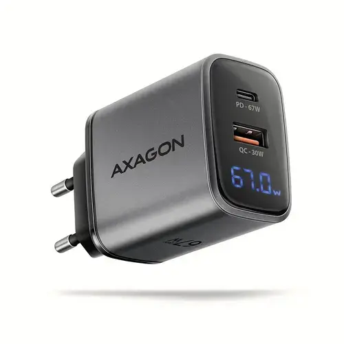 Incarcator telefon AXAGON ACU-PQ67D 67W, 2xUSB, Negru