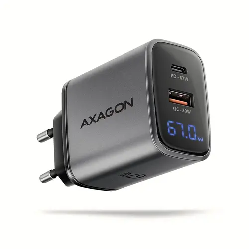 Incarcator telefon AXAGON ACU-PQ67D 67W, 2xUSB, Negru