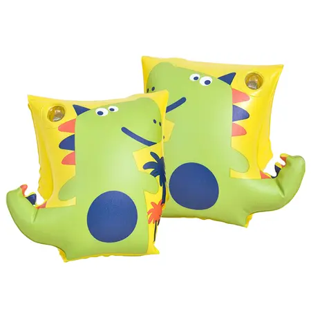 Aripioare gonflabile SunClub Dino P-32132, 16 x 16 x 14 cm, Verde