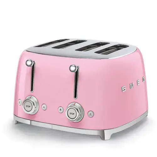 Prajitor de paine Smeg TSF03PKEU, 2000 W, 6 trepte, Roz