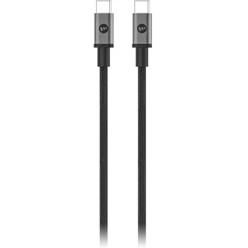 Cablu impletit fast charge 1.5m Mophie USB-C la USB-C 3.1 Gen 1, Negru