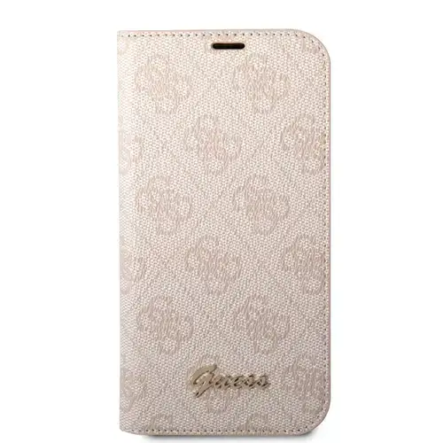 Husa telefon Guess pentru iPhone 14 Pro Max, Metal Camera Outline Book, Piele ecologica, Roz