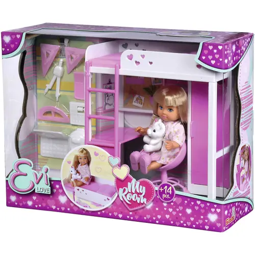 Set de joaca Evi Love  My Room, cu 14 accesorii